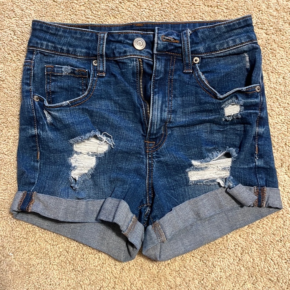 Aeropostale High Rise Midi Jean Shorts